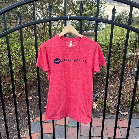 SOLD Fayetteville Fayettechill Lot of 2 Small Slim Graphic Tees Arkansas Red - Picture 2 of 13